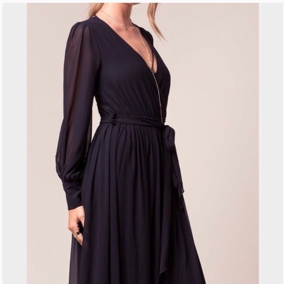 Miss Avenue Dresses & Skirts - Long-sleeve chiffon maxi dress